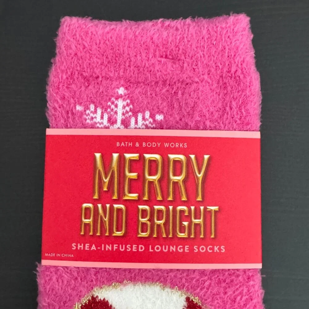 Bath & Body Works Merry and Bright Shea-infused Lounge Socks Christmas 2023